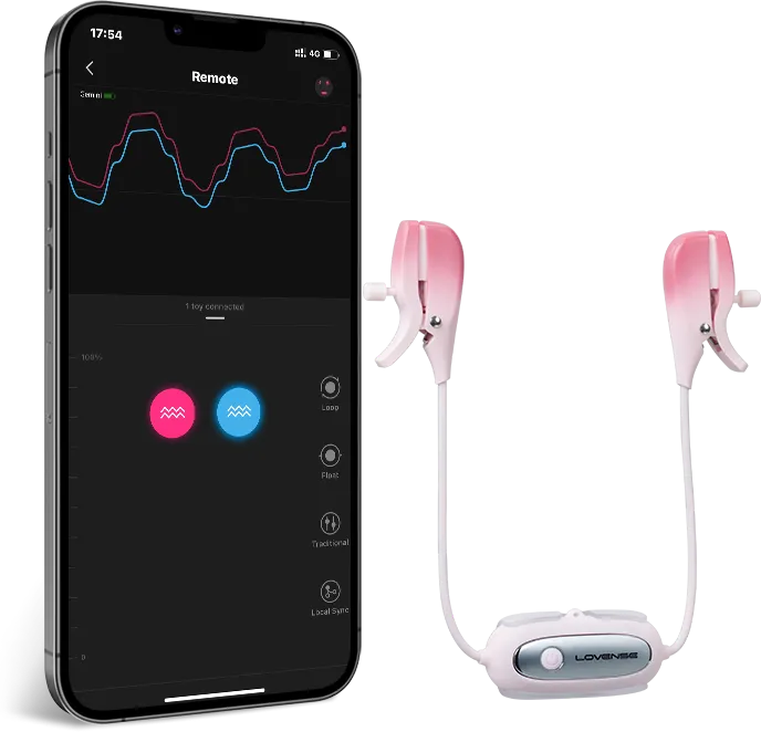 Вибрирующие зажимы для сосков с управлением через приложение Lovense Remote